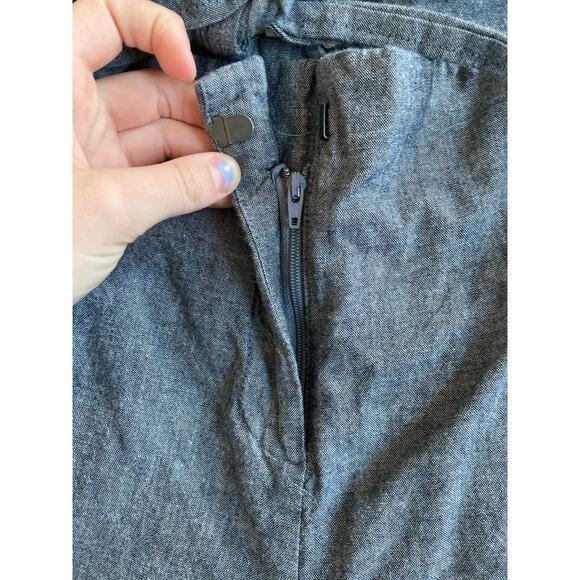 Eileen Fisher Shorts Large Chino Pleat Belted High Rise Zip Cuffed Hem Gray Prep - Picture 7 of 15